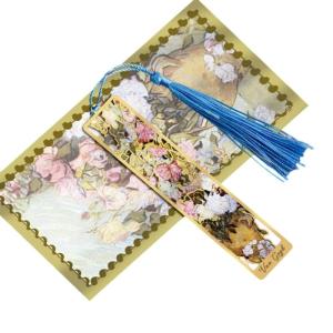 Tranh Sơn Dầu đánh dấu trang sách bằng kim loại Với Tua hoa rỗng Khắc Bookmark hỗ trợ đọc sách Cho người yêu sách Sinh Nhật Giáng Sinh