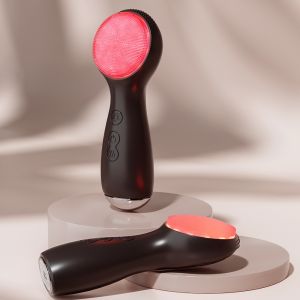 3 in 1 Silicone Face Brush with Phototherapy Heat Therapy and Sonic Vibration for Deep Pore Cleaning Facial Cleansing Tool