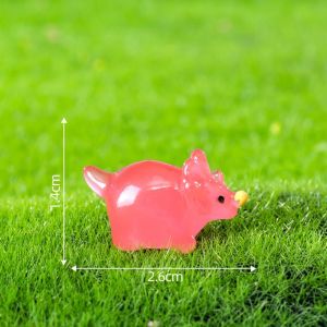 KIDS HOME Cartoon Noctilucent Dinosaur Figurines Resin Crafts DIY Mini Dinosaur Ornaments Animal Ornaments Delicate Micro Landscape Decoration Garden