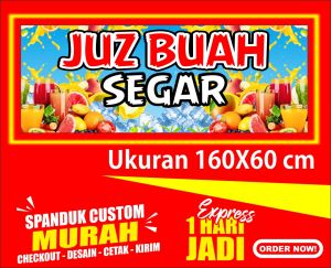 Banner Jus Buah / Spanduk Jus Buah ukuran 160x60 cm COD. Banner Jus Buah / Spanduk Jus Buah ukuran 160x60 cm COD.
