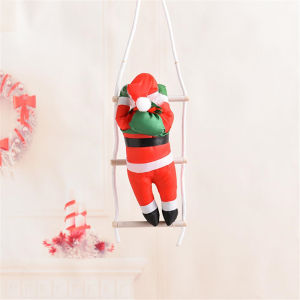 O-New Christmas Climbing Rope Santa Claus Toys Climbing Ladder Christmas Tree Ornament Hanging Xmas Decor Funny Toys