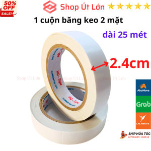 1 Cuộn băng keo 2 mặt rộng 1cm-1.5cm-2cm-2.4cm-4.7cm-7cm dài 25 mét mỗi cuộn lõi giấy 3mm - Shop Út Lớn