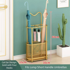 MECOME หรูหราเบา ชั้นวางร่ม ทนทาน ความจุขนาดใหญ่ ชั้นวางร่มรูปแมว ตกแต่ง ออกแบบสร้างสรรค์ ขาตั้งร่ม บ้าน