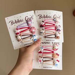 Girls Candy-colour Bb Hair Clips with Cartoon Flowers for Side Bangs Children and Babies Verified Details: plastic resin crystal Product Type and Intended Use Follow the Verified Original