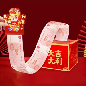 Hộp tiền lì xì năm mới của Trung Quốc Món quà Vui vẻ yespery hộp bất ngờ năm 2026 của Ngựa phong bì màu đỏ kéo 10 khe