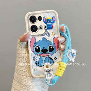 New Phone Case OPPO Reno13 Pro Reno13 F Reno 13 Pro 13F 4G 5G Ins Fun Cute Cartoon Briquette Kuromi Bear Stitch Anti-drop Leather Grain Casing with Lanyard 2025