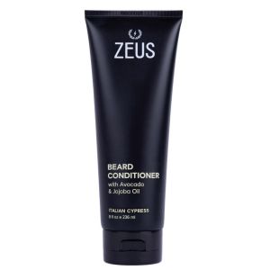 ZEUS Beard Conditioner for Men with Avocado Jojoba Oil & Aloe Vera Deep Cleansing Hydration for Softer Facial Hair (Made in USA) Italian Cypress
