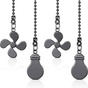 SH Light Shape Ceiling Fan Pull Chain Hanging Fan Shape Chandelier Pull Chain Hanging Extension Cord Metal Fan Extension Chain Home