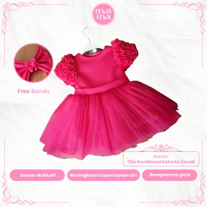 Baju Pesta Anak Perempuan Fanta 0 Sampai 7 Tahun Dress Gamis Gaun Bahan Tille