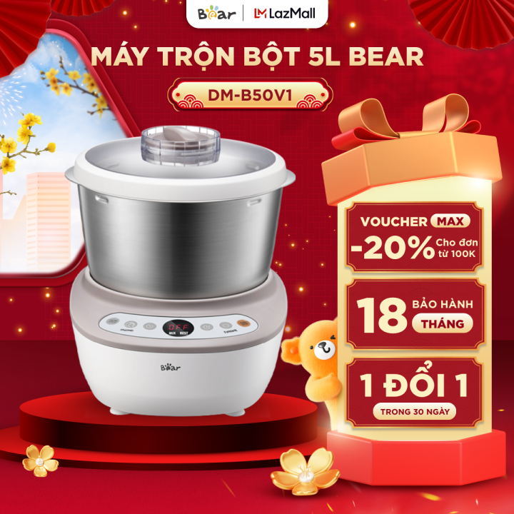 Máy Trộn Bột Bear 5L Inox 304 Ủ Bột Nhào Bột Nhồi Bột Công Suất Lớn ...