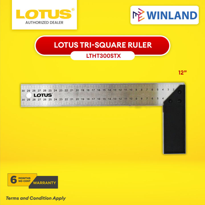Lotus by Winland 12inches Aluminum Tri-Square Ruler LTHT300STX | Lazada PH