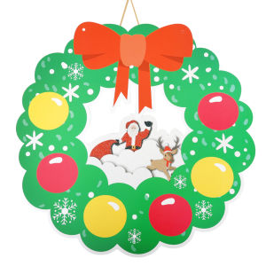 พร็อพตกแต่งวัสดุปาร์ตี้วันหยุดแขวนผนังเครื่องประดับแบบแขวนแผ่นป้ายติดประตูที่แขวนประตูตกแต่งคริสต์มาส