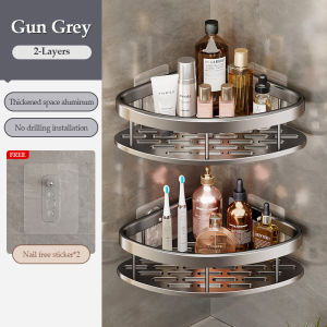 KEVE Space Aluminum Bathroom Rack Bathroom Organizer Storage Shelf Rack Corner Shelf Rack Bathroom Accessories