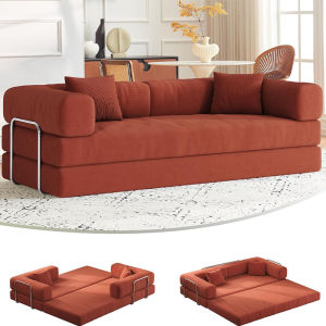 Foldable Sofa Bed | Lazy Sponge Sofa Chair | Compact Single Seater for Bedroom | Vacuum Packed | Removable Washable Cover