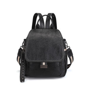 Genuine Leather Backpack Ladies Fashion Bag Pack Anti Theft Travel Bags Urban Soft Vintage Backbag Punk Style Street Personality