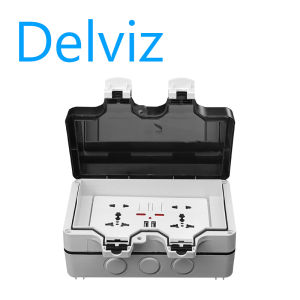 Delviz IP66 professional waterproof dustproof 146 socket box with socket external installation BOX outdoor waterproof box.