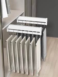Expandable Sliding Pants Rack Collapsible Drying Holder Aluminum alloy Wardrobe Clothes Rack Wall-mounted Retractable organizer