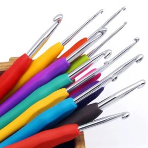 SDFSF Aluminum Crochet Hook Weave 2.0-10.0mm Colorful Soft Rubber Grip Knitting Accessories Sewing s Crochet s Moms Gift