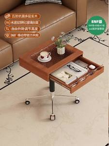 Mid-Ancient Style Small Table Small Square Table  Coffee Table Glass Movable Lifting Side Table Folding Laptop Desk