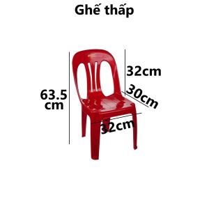 Ghế tựa lưng sọc nan nhựa VIỆT NHẬT - Ghế thấp trung cao - Ghế quán ăn cafe trà chanh 1923/25/72