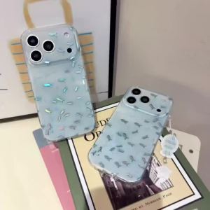 Shockproof Glitter Fish Pattern Phone Cases for Iphone 17 Pro Max 14 15 16 Pro Max Cover with Cute Pendant Fundas