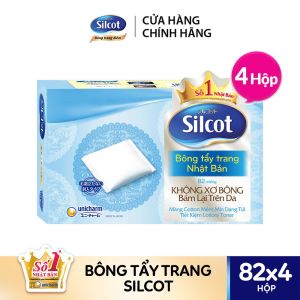 Bộ 4 Bông tẩy trang Silcot hộp 82 miếng