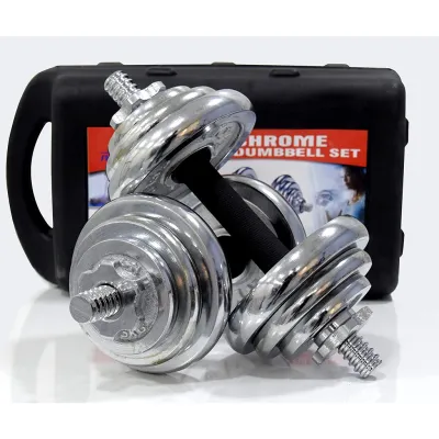Dumbell Set Stamina 20kg + Konektor Barbell Fitnes Dumbel Set Dumbell Chrome Dumbell Set Murah 20kg