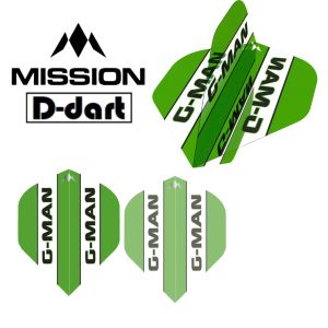 Mission Dart Flights - Solo Graham Hall standard (No.2) 100 Micron Darts Flight For Soft and Steel Dart