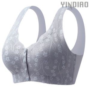 YINDIAO 2PCS Front Clasp Bra Korean Ultra Light Breathable Push Up Japan Medical Silicone Plus Size Bra for Women Smooth(M~XXXL)