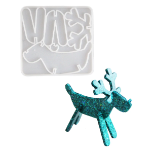 Christmas Themed Desktop Decoration Silicone Mold Reindeer Figurine Shaped Ornament Mould Making Supplies