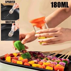 Smart Save Line 180ml Glass Oil Bottle with Silicone Brush