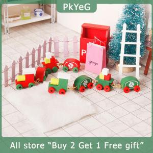 [COD] PkYeG KITCHEN 1:12 Dollhouse Miniature Train Christmas Snowflake Small Train Model Carriages Toy Kids Pretend Play Toy Doll House Accessories