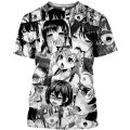 Ahegao T-shirt Anime 3D Print Men Women Streetwear Hentai Pattern O-Neck Hip Hop T Shirt Haruku Casual Tops Sexy Girl Clothing. 