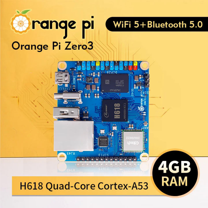 Orange Pi Zero 3 4GB RAM DDR4 Allwinner H618 WiFi Bluetooth Mini PC ...