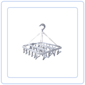 32 Clips Foldable Windproof Clothes Drying Plastic Rack for socks underwear plastic drying Hangers