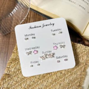 [เงิน S925] ต่างหูผีเสื้อน้อยน่ารักสดใสและหวาน ใหม่ล่าสุด ถูกสุดๆ 7 คู่ 99฿