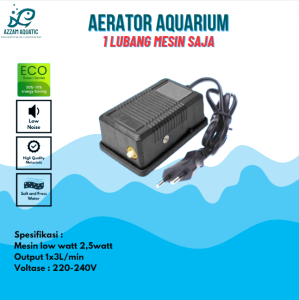 PAKET LENGKAP AERATOR AQUARIUM AIR PUMP MESIN GELEMBUNG UDARA 1 LUBANG