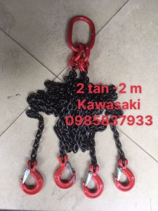 Dây xích cẩu 4 sợi 2 tấn 2 m Kawasaki Nhật dùng móc buộc cẩu kéo an toàn hiệu quả