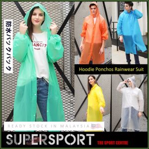 SUPERSPORT KIDS ADULT Thick Waterproof RainCoat PEVA Hoodie Poncho Rain Coat Rainsuit Rainwear Suit Outdoor Camping Travel Baju Hujan Dewasa 雨衣