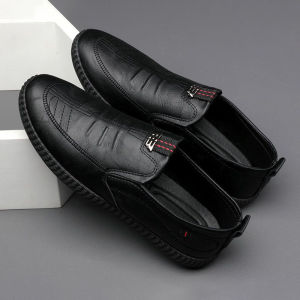 Leedoo Sepatu Formal Pria Sepatu Slop Kulit Cowok Casual Shoes Men Kerja Coklat Hitam MC446