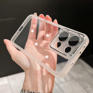Plating Clear Case for Xiaomi Redmi 17 4G 5G Anti-fall Soft TPU Silicone Transparent Phone Back Cover Built-in Camera Lens Film