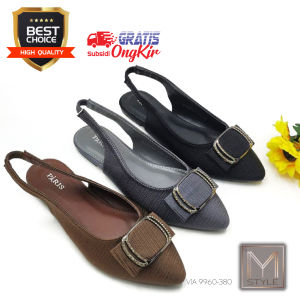 Sepatu Flat wanita import VIA9960 - 380 Warna [Black - Brown - Grey] model Slingback casual nyaman di pakai kuat dan awet cocok di pakai sebagai sepatu kerja kantor dan hangout santai.