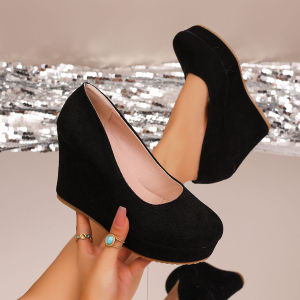 Free Shipping Plus-Size Spring And Autumn New Collection: WomenS Waterproof Platform Shoes Fashionable Round-Toe Design Ultra-High Heels Single-Strap Style Shallow Opening Exclusively For Sale