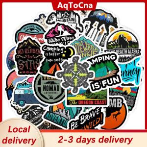 [COD] AqToCna Ship within 24 hours 50 PCS Camping Landscape Stickers Outdoor Adventure Climbing Waterproof Sticker