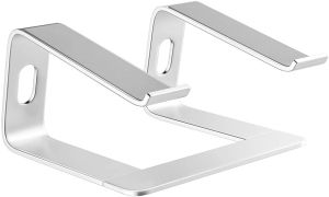 [Local Seller] Laptop Stand Aluminum Computer Riser Ergonomic Laptops Elevator for Desk Metal Holder Compatible with 10 to 15.6 Inches Notebook Computer Silver