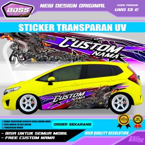 UVD 13 - STIKER DECAL MOBIL NAGA BRIO YARIS SEDAN CALYA PAJERO PANTHER XPANDER GRATIS CUSTOM NAMA