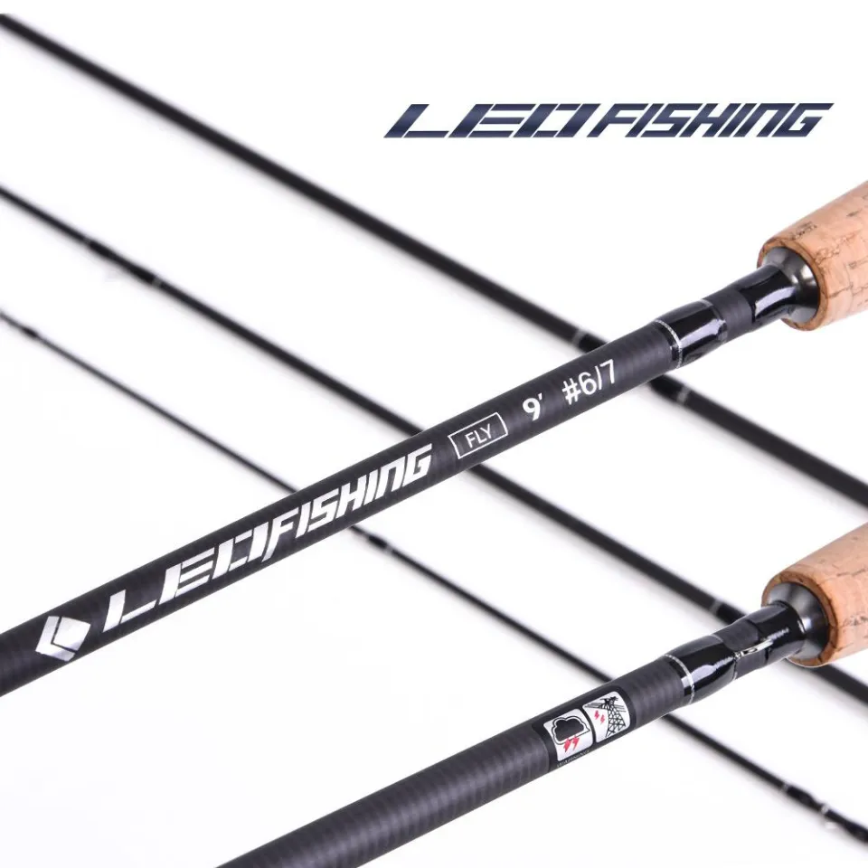 Carbon Fly Fishing Rod 9FT 2.7M 4 Section Fishing Rod Fishing Pole Soft Cork  Handle Fly Rod 