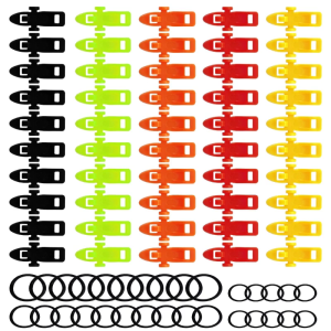 10 Pcs Fishing Lures Baits Keeper Replacement Fishing Rod Hook Holders Baits Hanger with 3 Size Elastics Rubber Rings