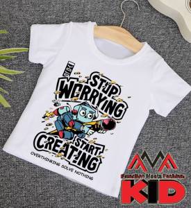 Áo t-shirt trắng cho bé từ 13kg-40kg thương hiệu FMF nam/nữ