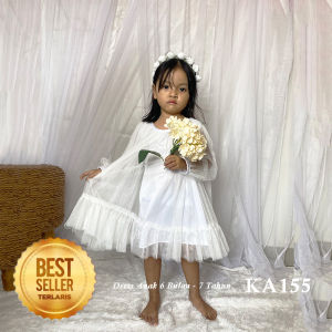 Gaun Putih Untuk Bayi 6 12 Bulan Mewah Elegan Model Terbaru 2025 Baju Baptisan Anak Perempuan Korean Style Hari Raya Lebaran Dress Aqiqah Akikah Bayi Cewek Warna Putih Broken White KA155